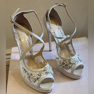 Marchesa Beaded Accent Heels